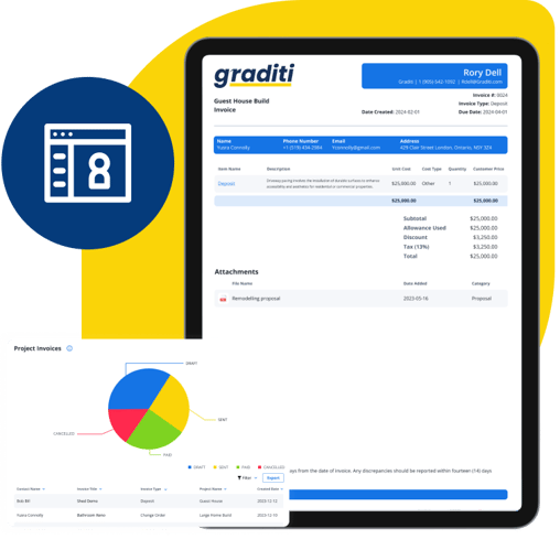 Image of a invoice and invoice report